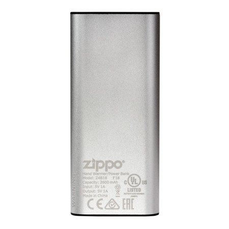 Zippo HeatBank® 3 Hour USB Rechargeable Hand Warmer, 2 Settings, Silver 40581